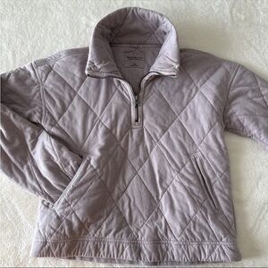 Abercrombie & Fitch Sweatshirt XXS Quilted Dusty Purple 1/4 Zip Pullover Crop